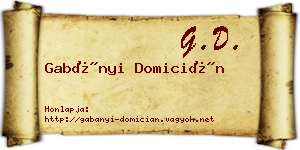 Gabányi Domicián névjegykártya